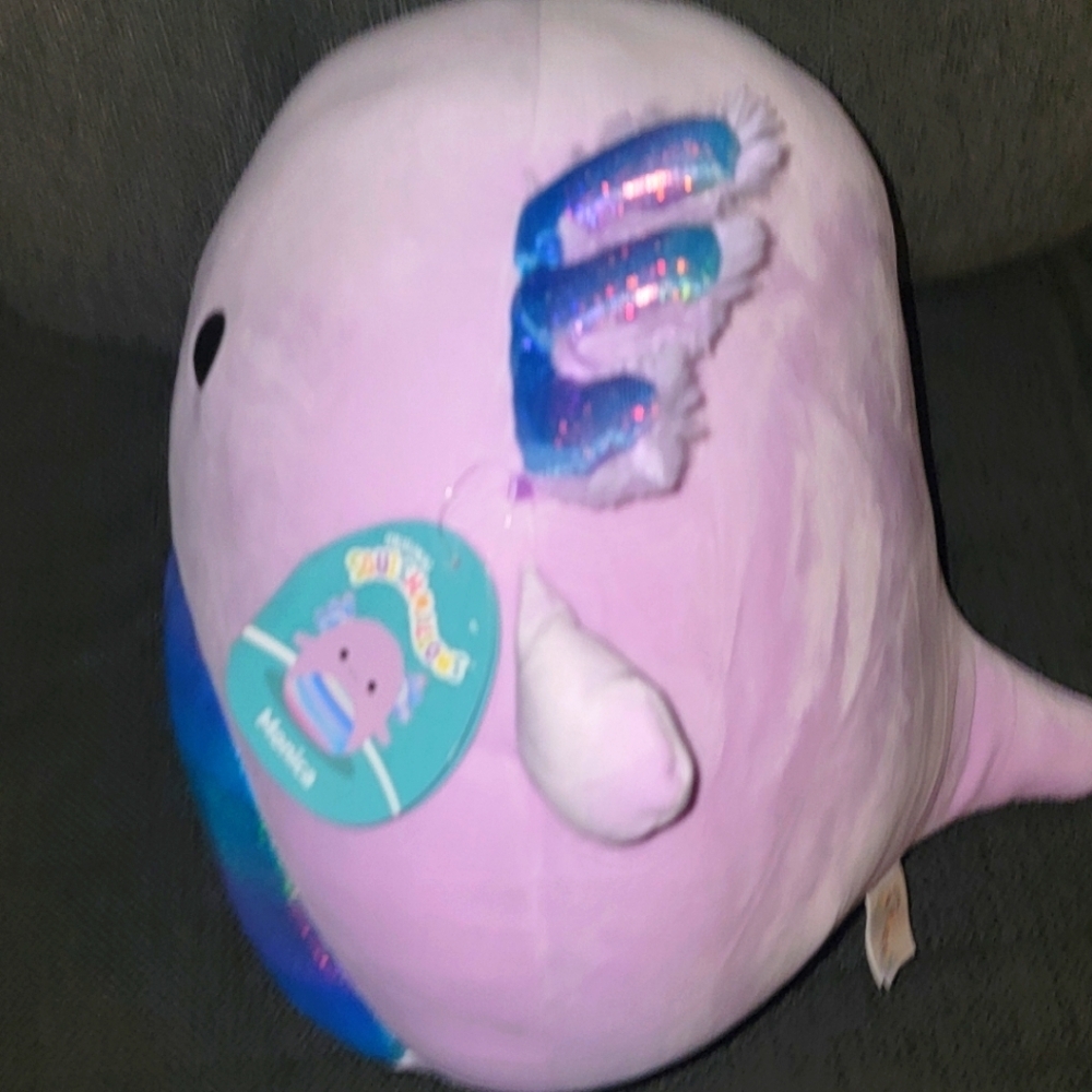 MONICA THE PURPLE AXOLOTL 14" SQUISHMALLOW PURPLE W RAINBOW BELLY MINT CONDITION - Picture 3 of 8